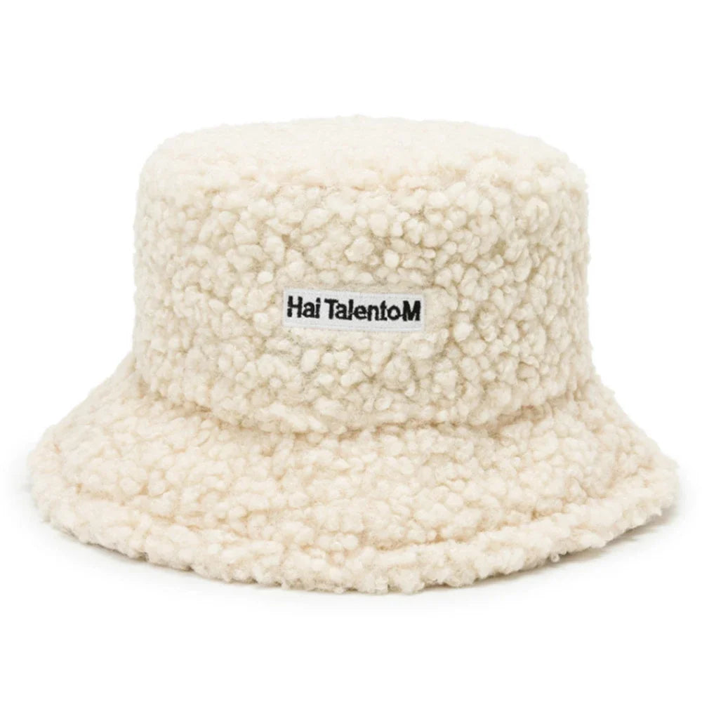 Winter Warm Fleece Bucket Hat for Men Women Cold Resistant Fashion Fisherman Cap Trendy Sunshade