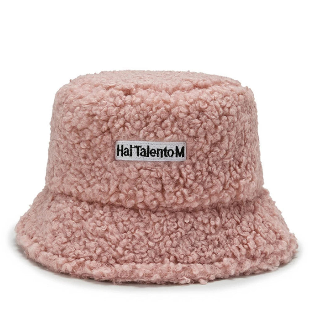 Winter Warm Fleece Bucket Hat for Men Women Cold Resistant Fashion Fisherman Cap Trendy Sunshade